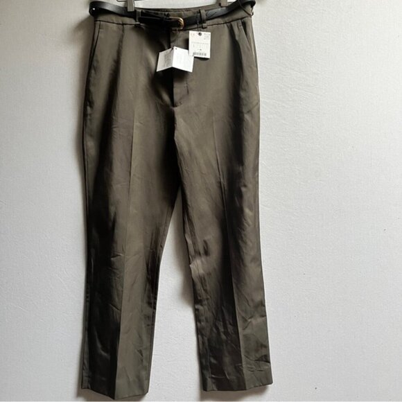 NWT Zara Collection belted trousers Sz L - Picture 2 of 13